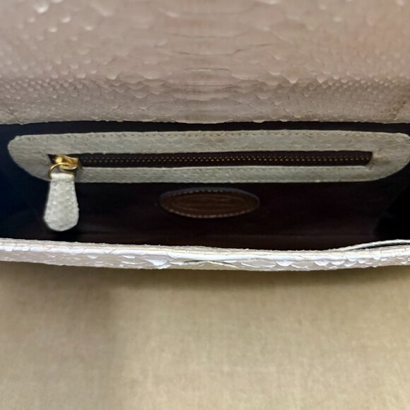 VTG Auth EILEEN KRAMER Genuine Python Color Block Convertible Shoulder Clutch - Picture 9 of 9